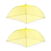 17"X17" Mesh Food Covers, 2 Pcs Collapsible Food Screen Tent Umbrella, Yellow