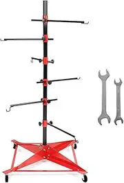 ALSTON Universal Auto Paint Stand Panel Tree Paint Rotating Stand Center Post Hang Paint Spray with 4 Wheels and 6 Hooks for Automotive Doors Fenders Bumpers