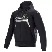 Alpinestars Chrome Ignition Motorcycle Hoodie Black Yellow Flo