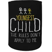 Alcohol Stubby Holder - Youngest Child Rules 3 - Funny Novelty Birthday Gift Joke Beer Can Bottle