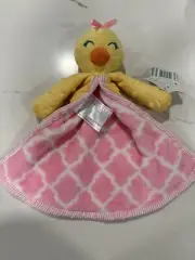 NWT Nursery Rhyme Duck Lovey Yellow Security Pink Blanket Plush
