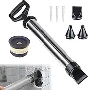 Grout Gun for Mortar, Mortar Sprayer, Stainless Steel Mortar Pump, Hand Mortar Pump, Grout Gun, Stainless Steel Mortar Ejector, Manual Mortar Ejector, with 4 Nozzles and 3 Rubber Nozzles Tokaneit