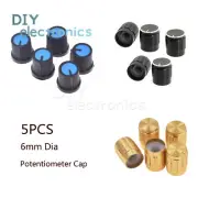 5PCS Useful Volume Control Rotary Knobs 6mm Dia Knurled Shaft Potentiometer US