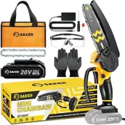 Mini Chainsaw Cordless 6-Inch-Switch Security Lock-Cordless Power Chain Saws