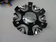 New AKUZA Chrome/Black Custom Wheel Center Cap # EMR0824-CAR-CAP, LG0807-18
