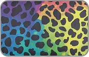 Amooorous Fashion Rainbow Leopard Print Summer pet Cooling mat for Cats Self Cooling beds for Outdoor for Puppy Outdoor cat Non Slip tapete refrescante para mascotas M