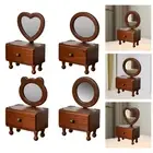 Tabletop Mirror Vanity Mirror Portable Organizer Jewelry Makeup Case Organizer