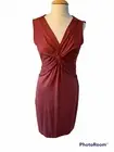 Ann Taylor Brick Red Sleeveless V Neck Pullover Sheath Dress Size Medium NWT