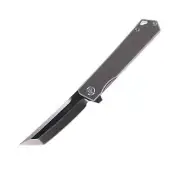 TwoSun TS20 YJ01 V1 Folding Knife Gray Titanium Handle YJ01-V1 Plain Edge