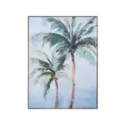 LVD Framed Canvas/Resin 90x120cm Palm Pair Wall Hanging Art
