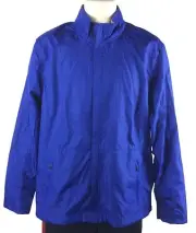 Nordic Track Jacket Mens Size L Blue Water Resistant Outerwear Stand Collar