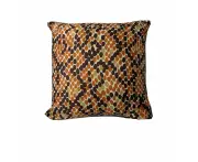 Rapee Morocco Hive Orange Faux Silk Cushion Cover 45 x 45 cm