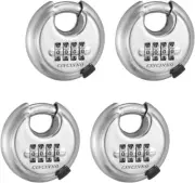 4 Digit Combination Lock, Combination Disc Padlock with Hardened Steel