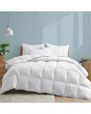 Unikome 500 Thread Count 100% Cotton All Season White Goose Fiber Comforter