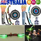 62cm Bow and Arrow Toy Set for Kids LED Target Quiver Light Up Archery Arrows