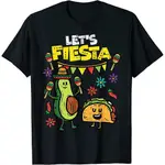 新的 LETS FIESTA TACO AVOCADO 有趣的 CINCO DE MAYO 墨西哥派對 T 恤