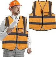 Trimming Shop Hi Vis Breathable Mesh Safety Vests, High Visibility Zip-Up Vests, Hi Viz Safety & Emergency Jacket with Neon Reflective Strips, ID Pocket & Phone Pocket