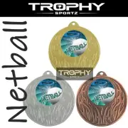 1 x NETBALL 50mm trophy gilbert medal award medallion FREE Engraving Ribbon