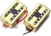 LOLIPPYY Electric Guitar Pickups Humbucker Gold Double Coil Pickups for Heavy Rock and Hip Hop Music Wax Potted for Noise Reduction Compatible with Electric Guitars