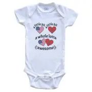 A Little Bit Moroccan American Morocco USA Heart Flags Baby Bodysuit - Baby Gift