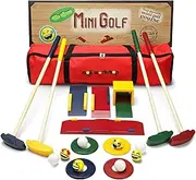[moji workshop] Wooden Kids Golf Set - Quality Crazy Golf and Mini Golf Set - Wooden Toys for Indoor-, Outdoor- and Garden Games