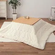 Hagiwara Kotatsu Futon, Ivory, Approx. 74.8 x 74.8 inches (190 x 190 cm), Velvety Soft, Machine Washable, Flannel Fabric, Dull Color