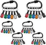 WhSunVo 1/4 Inch Hex Shank Screwdriver Bit Holder Aluminum Alloy Bit Holder Keychain with Carabiners Quick Change Drill Bit Holder Portable Drill Bit Socket Adapters for Electric Drivers(36pcs)