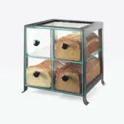 Cal-Mil CalMil 158613 4Bin Black Bread Box