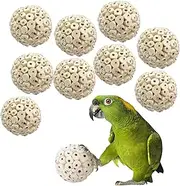 JOYNAGAR Natural Sola Wood Atta Ball Birds Foraging Toys for Cockatiels, Parrots, Budgies, Conures | 6 cm | Pack of 10 Pcs