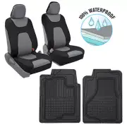 Front Car Seat Covers Rubber Floor Mats 100% Waterproof Polyester/Neoprene (for: Fiat)