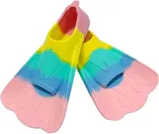 Silicone Swim Fins for Adults - Professional Training Short Fins for Swimming, Breaststroke, Diving, Beach Flipper
