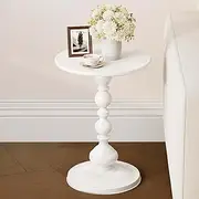 Holvity Metal Small Coffee Table, Sofa Side Table Vintage Matte Round,Home Side Tables Small Spaces, for Living Room Bedroom Balcony Office (White)