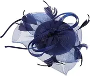 [WESIEVYA] Elegant Tea Party Fascinator Headband with Artificial Plume Lightweight Women Hair Decor for Weddings Banquets Special Occasions Stylish Gauze Hat