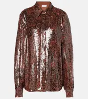 [Dries Van Noten] Dries Van Noten Sequined shirt AU 10 green