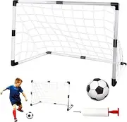 zjhukfmc Small Soccer Goals | Portable Backyard Soccer Goal for Kids | Foldable Portable Training Equipment Play Sports Games for Teens Girls Boys Yard Vacation