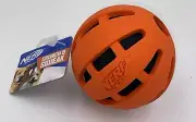 Nerf Dog Ball Squeak & Crunch Toy 3.8" Orange/Blue NEW Medium/Large