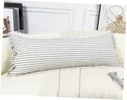 Boho Extra Long Lumbar Pillow Cover, 16x36, Cotton Linen Decorative Long