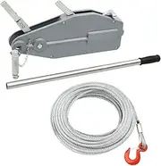 [vidaXL] Lightweight Wire Rope Hoist Winch - 800 kg Capacity, Aluminium and Steel Construction, 20 metre Steel Rope, Safety Hook, One-Man Operation, Compact Design for Confined Spaces