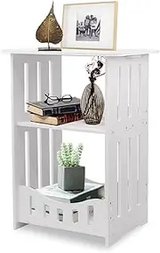 OKSTENCK Multifunctional Side Table/End Table/Bookshelf, Lovely Bedside Table and Storage Shelves for Office, Living Room, Bedroom.