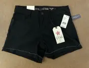 Vanilla Star Women's Size 5 Black Super Soft Mid Rise Midi Shorts NWT