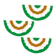 3PCs Ireland Flag St. Patrick Day Flag Pleated Fan Flag Bunting Half Fan