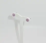 Pink Sapphire (1.25 ct. t.w.) Floral Cluster Stud Earrings In Sterling Silver