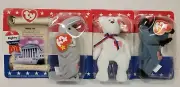 Mcdonalds TY Beanie Babies American Trio set Mint NIB Righty, Lefty & Libearty