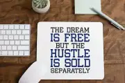 Hustle Quote Mouse Pad for Computer Office Gaming Desk Non-Slip