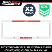 Official NRL Number Plate Frame Surround Pair St George Illawarra Dragons
