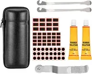 Repair Kit, Tire Patch Repair Kit | Tire Patch Repair Kit for Road Mountain Bikes, Well Made Tool Contains 16-in-1 Tool Metal Rasps Pump Basic Maintenance Seta-au