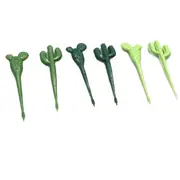 3Set Plastic Green Cactus Fruit Forks Toothpick Kids Tableware Fruit Fork Food Picks