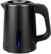 Small Electric Tea Kettle Steel 0.8L Portable Mini Travel Electric Coffee Black