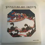 Lavallee Ceramic Signature Art Tile Trivet 6" Eskimo Sled Husky Dog Family Snow
