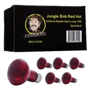 Carton of 6 Red Infrared Reptile Bulbs Jungle Bob 75w Red Hot Lamps